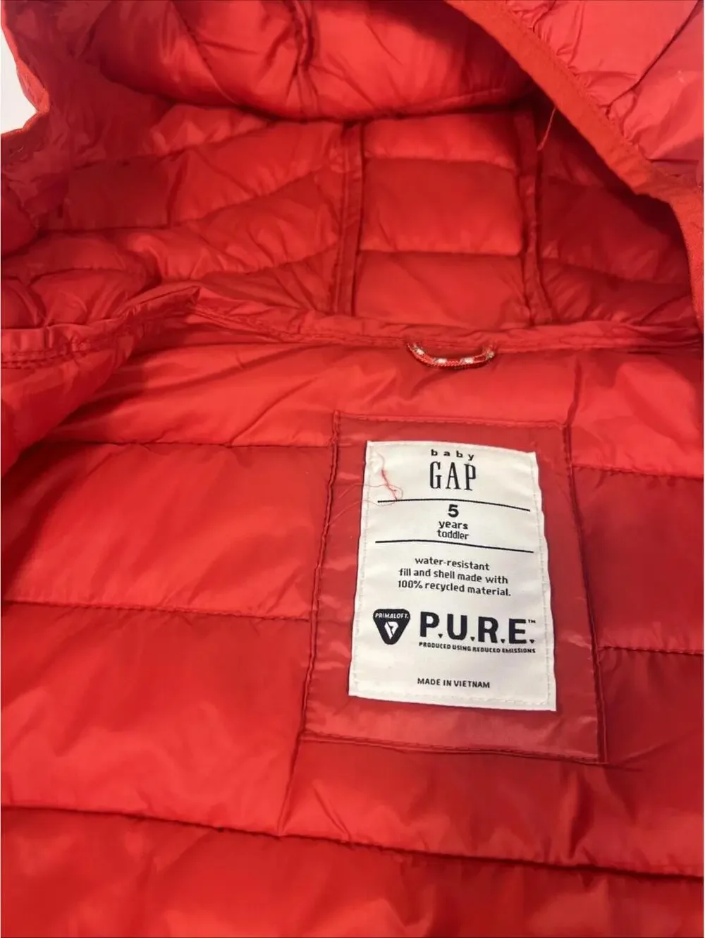 GAP Kids 100% Recycled Lightweight Puffer Jacket Size 5T
